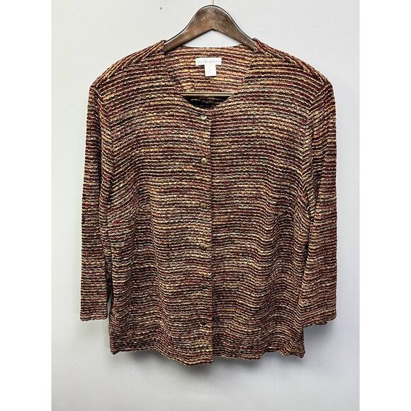 Drapers & Damons Jacket Womens plus size 26W Button front Cropped Sleeves - Picture 1 of 6